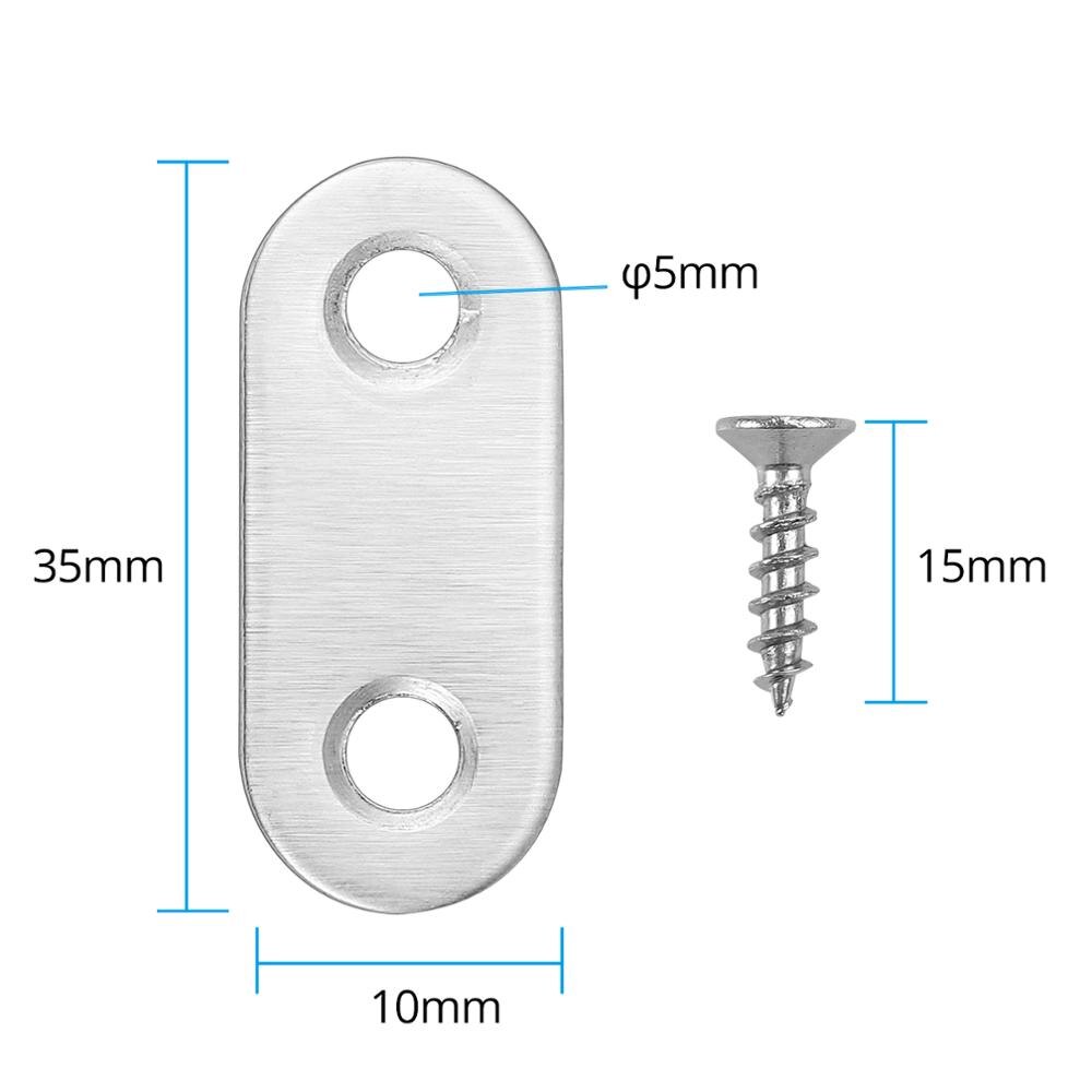 Proster 40Pcs Flat Straight Corner Joining Plates Brace Plate Connector Repair Bracket with Fixing Screw for Window Bed Hardware