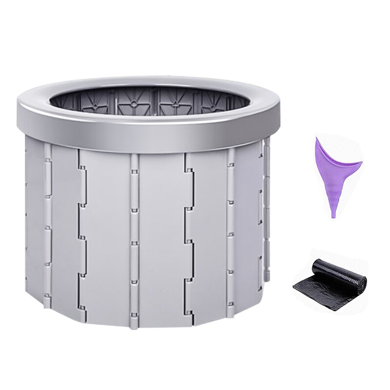 Portable Toilet Folding Commode Porta Potty Car Toilet Camping Toilet For Travel Bucket Toilet Seat for Camping Hiking Long Trip: gray