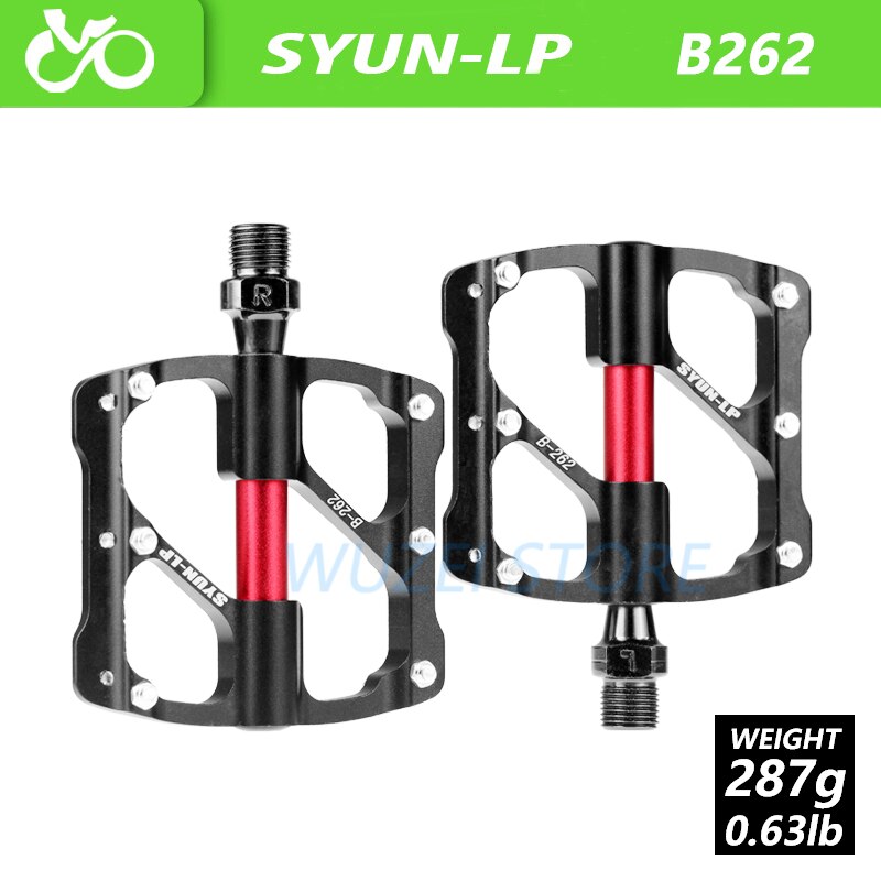 SYUN_LP Ultralight Verzegelde Fiets Pedaal Cnc Aluminium 3 Lagers Anti-Slip Pedaal Voor Mtb Weg Mountainbike Fietsen Accessoires: B262 Black