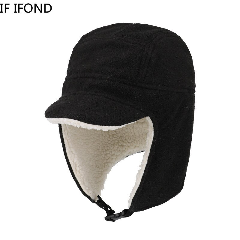 Gorro polar forrado de Sherpa para hombre y mujer, gorro de esquí cálido con solapas grandes, a prueba de viento, para montañismo, novedad de