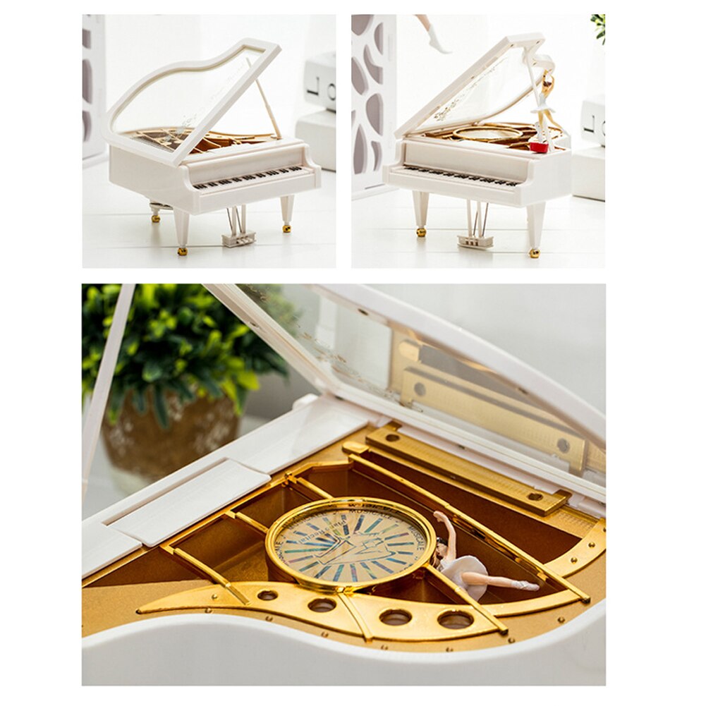 Piano Rotating Dancer Music Box Grand For Valentines Day Classical Nice Music Box with Stool Craft