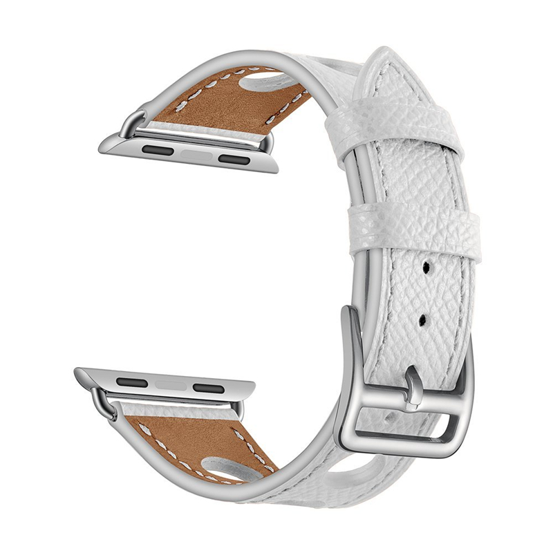 Pulsera de cuero con agujero hueco a la para Apple Watch, correa de 38 40 41mm 42 44 45mm, correa de reloj iWatch Series 3 4 5 6 7 SE: Red black / 12 mm