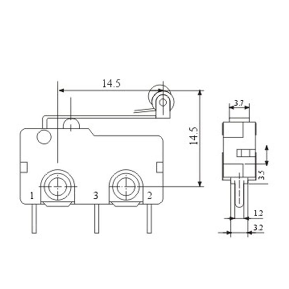 Microinterruttore P1C7 dell'orologio della maniglia rotonda 5A 250V del Mini commutatore del tatto di 3 pc KW12-3