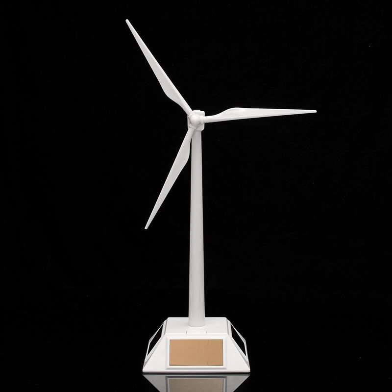 Plastic Model-Solar Powered Windmill Wind Turbine Desktop Decor Science Toy