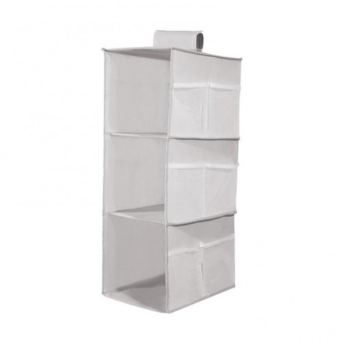 Organizadores colgantes de tela Oxford duraderos, estante de almacenamiento lavable, multicapa, plegable, organizador de ropa: Grey 3 Layer