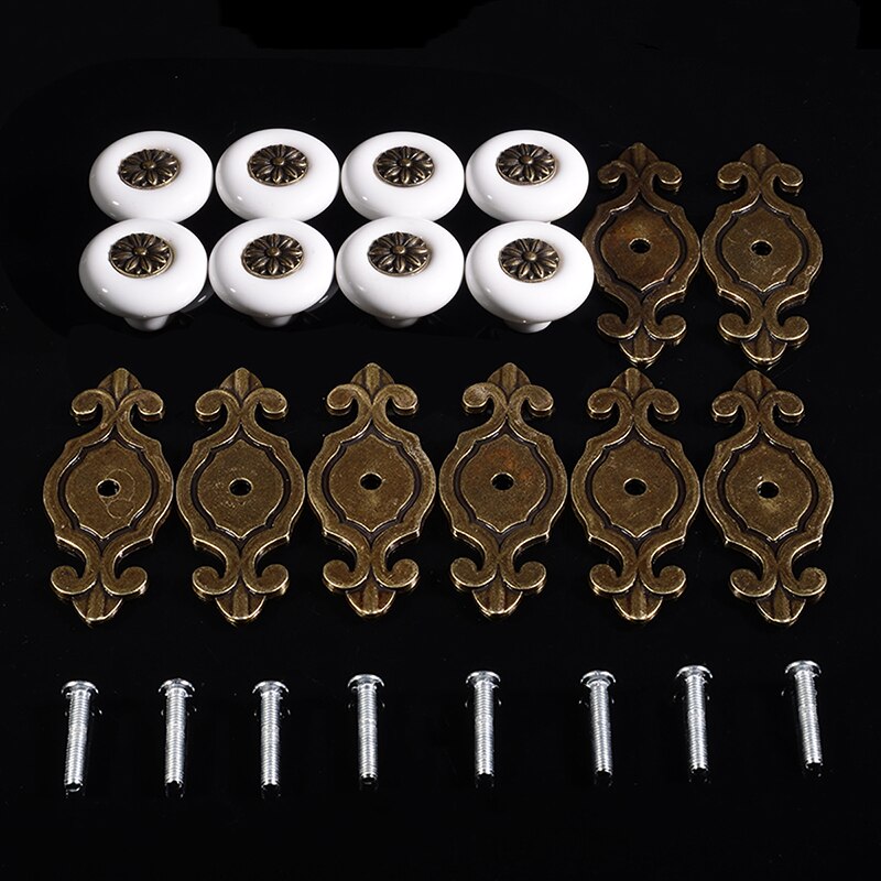 8 stuks Mooie Keramische Porselein Deur Knoppen Handvatten Lade Keuken Knoppen Pulls DIY Meubels Knoppen Home Hardware