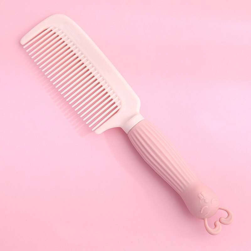 Peine de conejo de dibujos animados para niñas y adultos, peine Antiestático de plástico con peine portátil: Pink