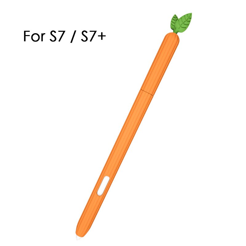 For Samsung Galaxy Tab S6 Lite Sleeve Skin Cover Cute Silicone ProtectivePencil Pen Case For Tablet Tab S7 / S7 Plus S6Lite S: Tab S7 Orange