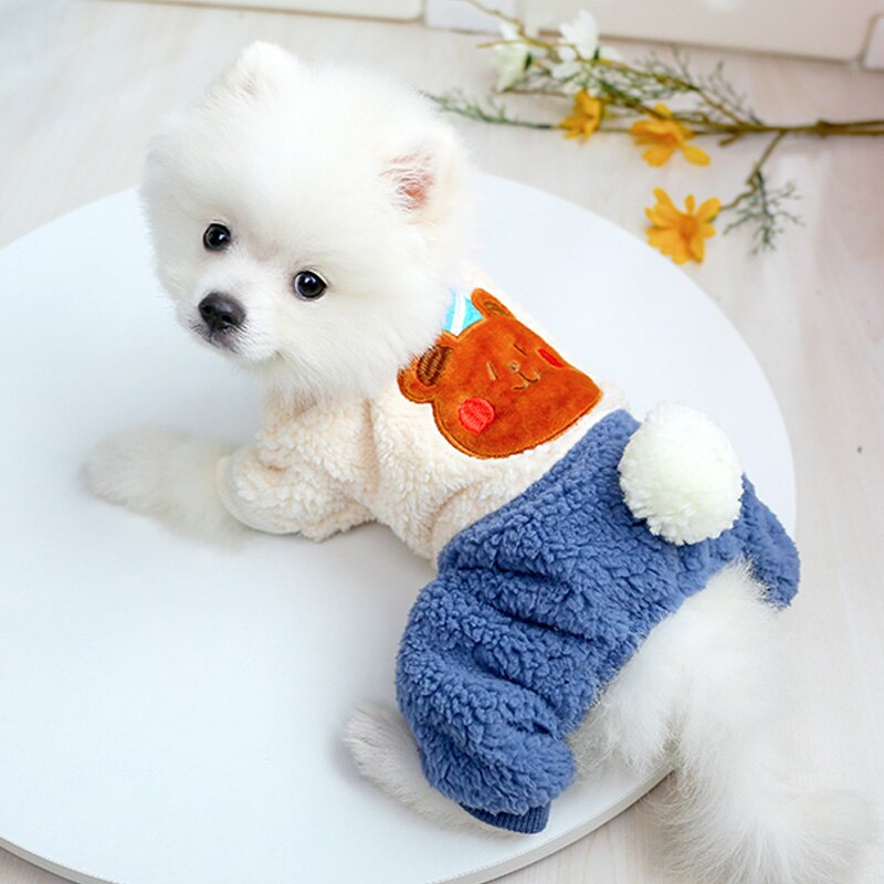 PETCIECLE-vestido de peluche de Pomerania para perro, ropa cómoda de terciopelo para de cumpleaños, ropa de cuatro patas para perro, Otoño e Invierno