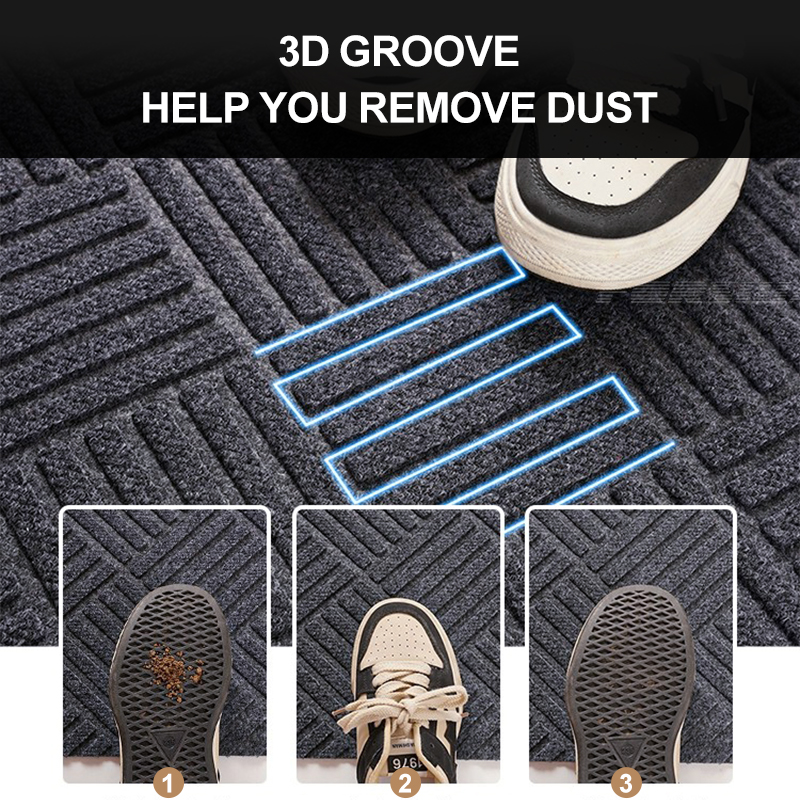 Non-slip door mat, Solid color rhombus kitchen carpet floor mat, easy to clean suitable for hallway, kitchen, bathroom