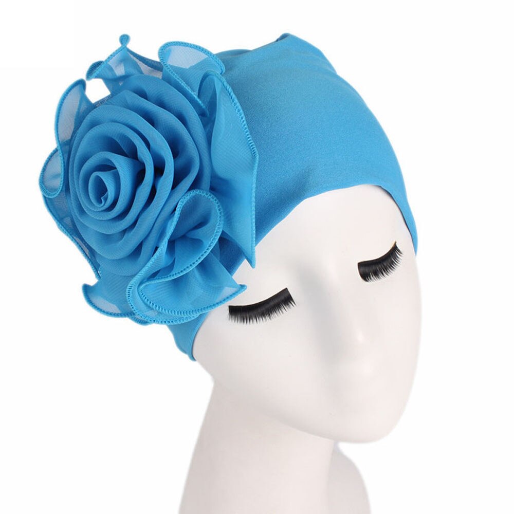 Kvinder damer retro store blomster hat turban hat kasket luv kasket blomster hat turban rand hat monteret luv kasket freeship #t2: Blå
