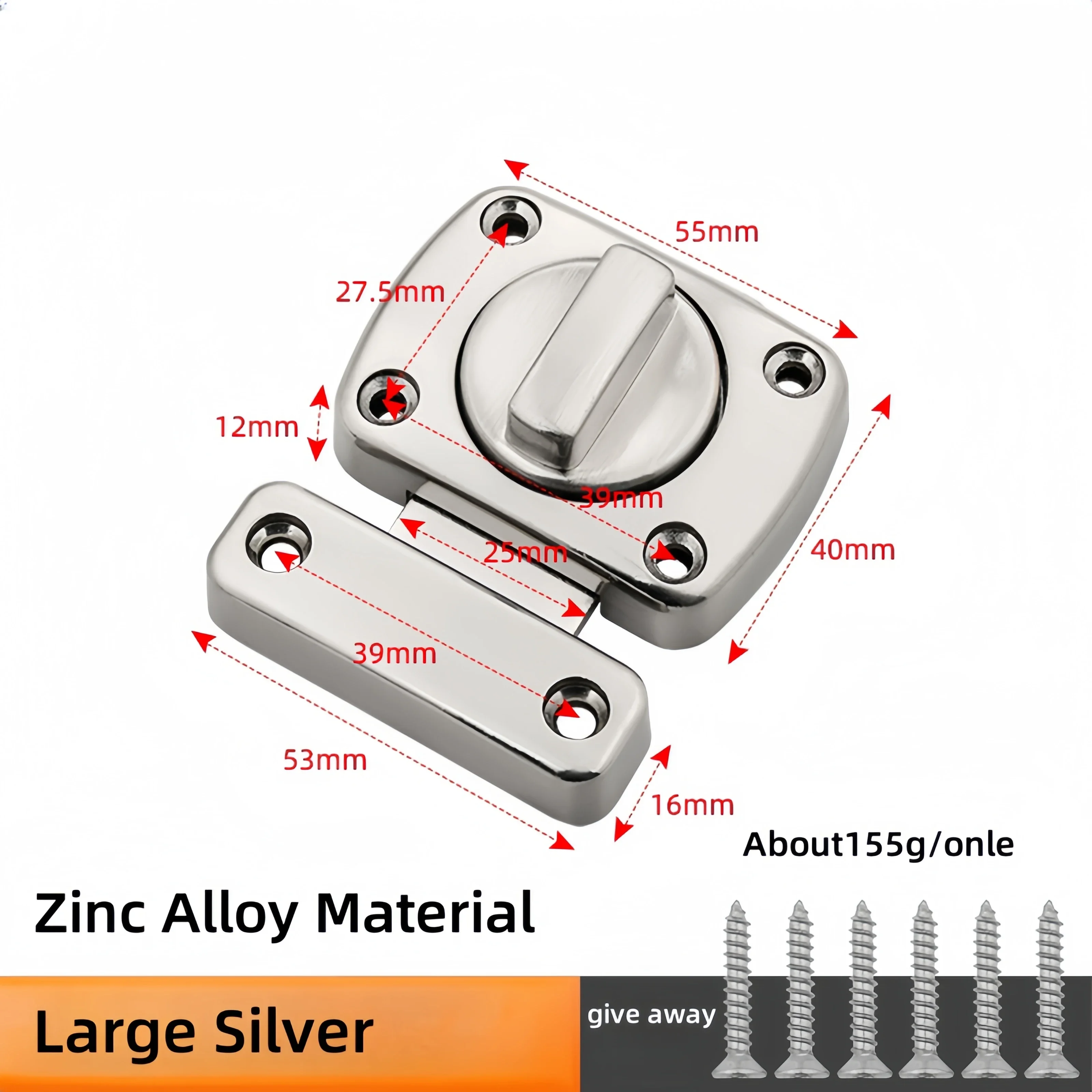 Wood Door Lock Locks Safety Anti-theft Kitchen Storages Bedroom Locked Up Deadbolt Aluminum Sliding Window Closure Quarto Holder: M / Gold