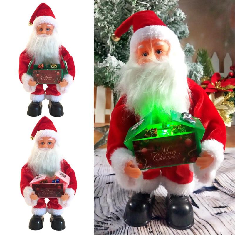 Christmas Electric Santa Claus Singing Doll Toy for Year Electric Christmas Doll Toy Navidad Xmas Decor