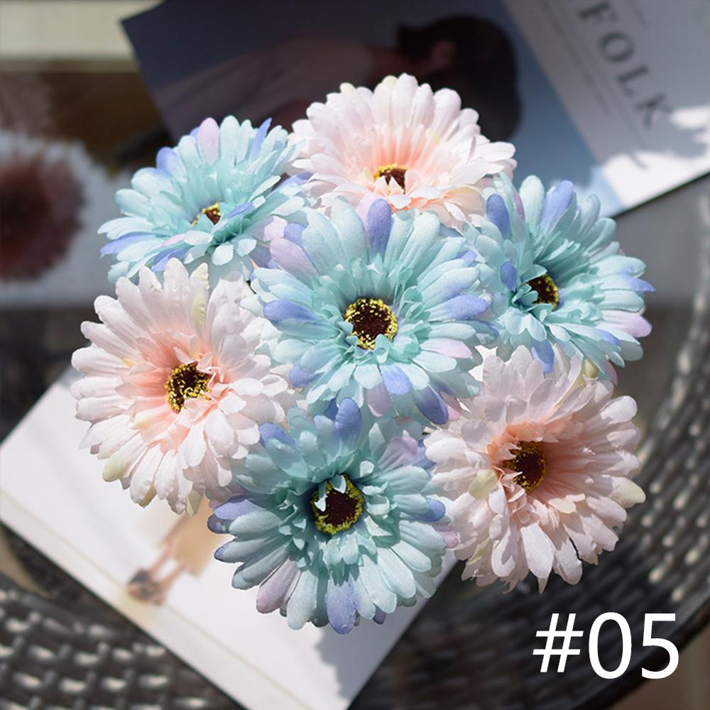 7Pcs/lot 23cm Artificial African Daisy Flowers Silk Flower Wedding Bouquet Home Decoration Background Shooting Flowers DIY: 05