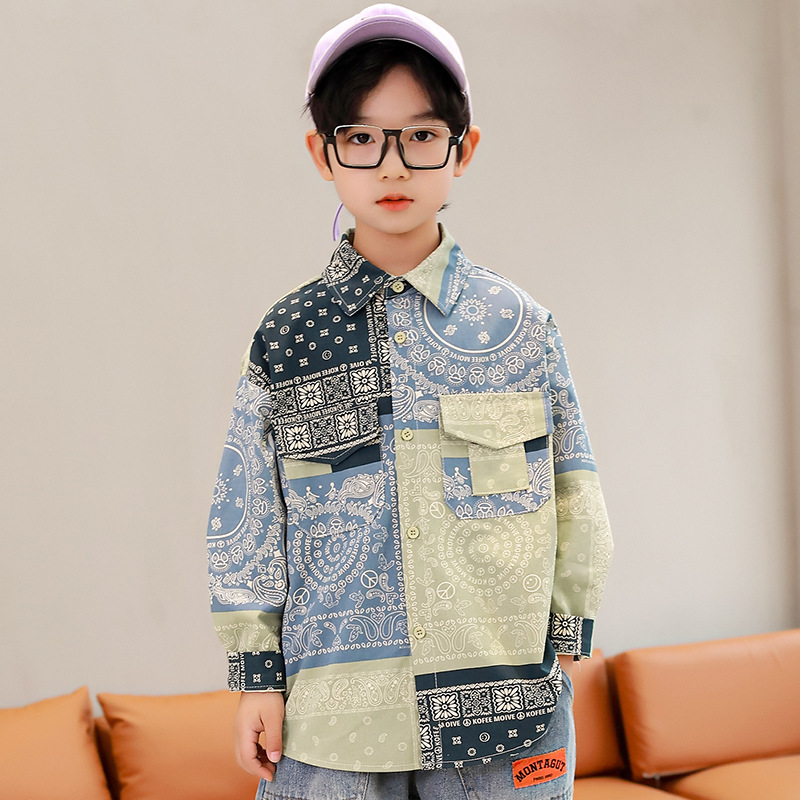 Camisas manga larga para escolares de niños, ropa de algodón con cuello vuelto, Tops estampados para niños de 5, 7, 9, 11, 13, 14 años: 3 años