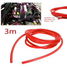 Red 5MM Inner Car Universal Silicone Vacuum Hose Gas Oil Fuel Line Tube ID For Car Motorcycle Vacuum Hose Easy to install