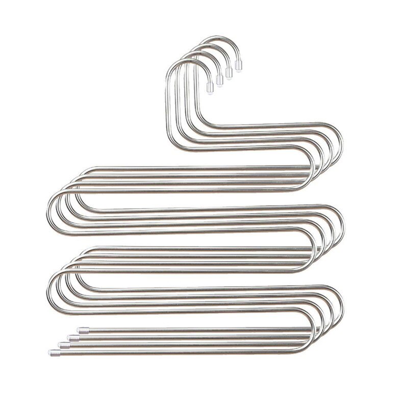 Multi wieszak na spodnie stojak spodnie ze stali nierdzewnej s-rodzaj 5 warstw wieszaki na ubrania oszczędność miejsca przechowywanie na organy szafy