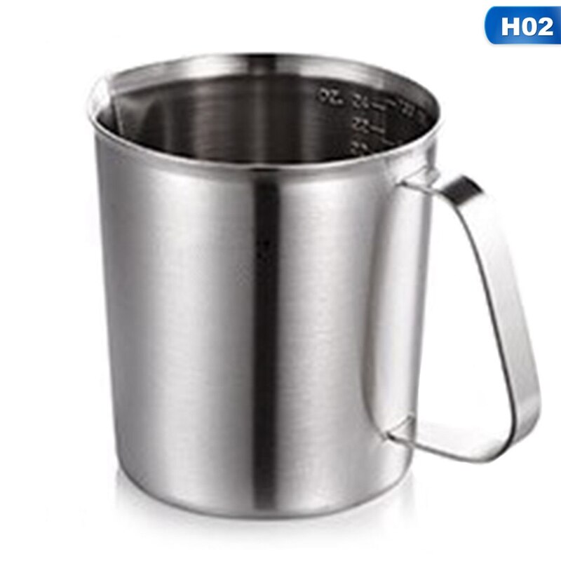 Stainless Steel Measuring Cup With Scale Milk Tea Mug Kitchen Baking Tea Large Capacity Measuring Cup: H02