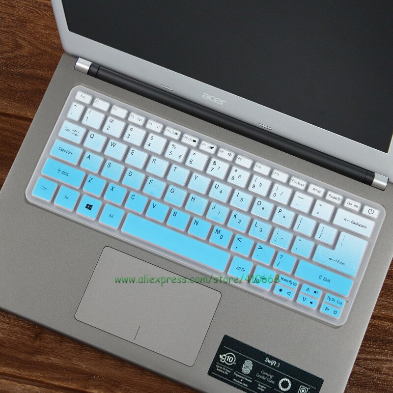 Waterproof Silicone Keyboard Cover Skin Protector For Acer Swift X SFX14-41G SFX14 41G / Acer Fun S3x 14 Inch Laptop: Gradual blue