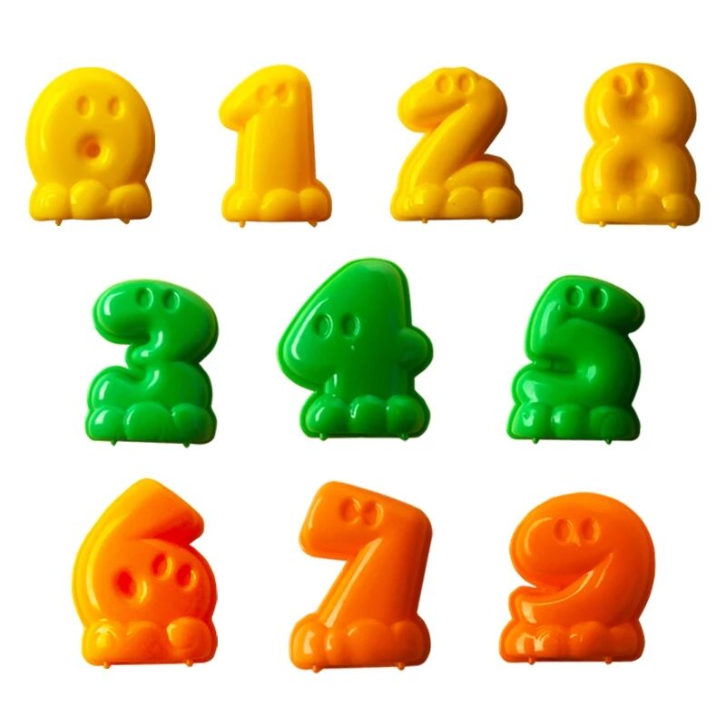 10 Sets Van Digitale Sterven Spelen Zand Outdoor Speelgoed Voor Childrensummer Zee Strand Speelgoed Baby Dune Zand Mold Gereedschap Sets verdikking Abs