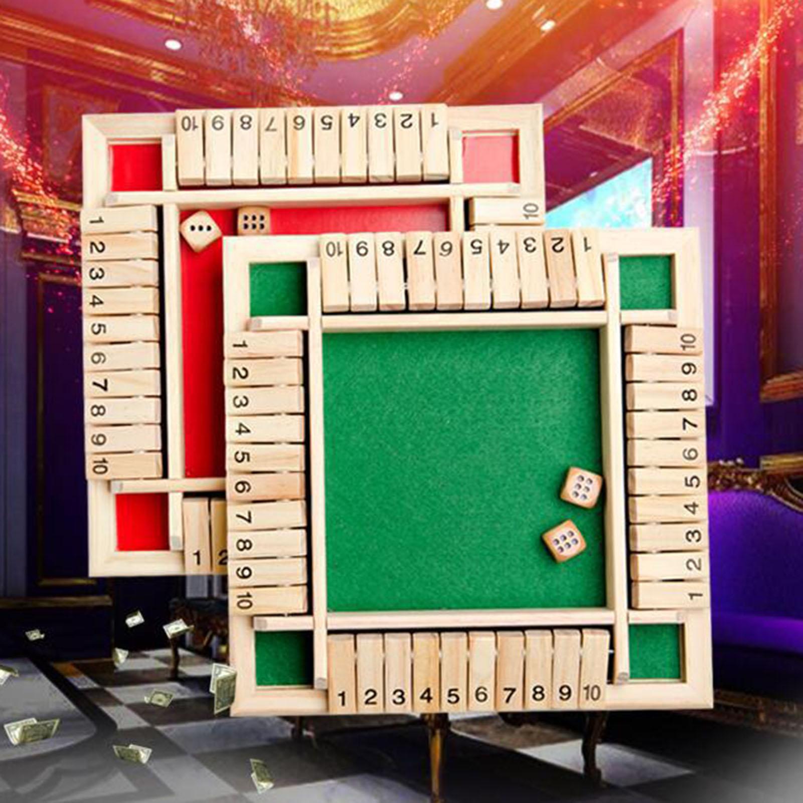 4 Zijdig 10 Nummers Sloot De Doos Bordspel Houten Mathematische Traditionele Pub Board Dice Game Familie Reizen Leuk Spel set
