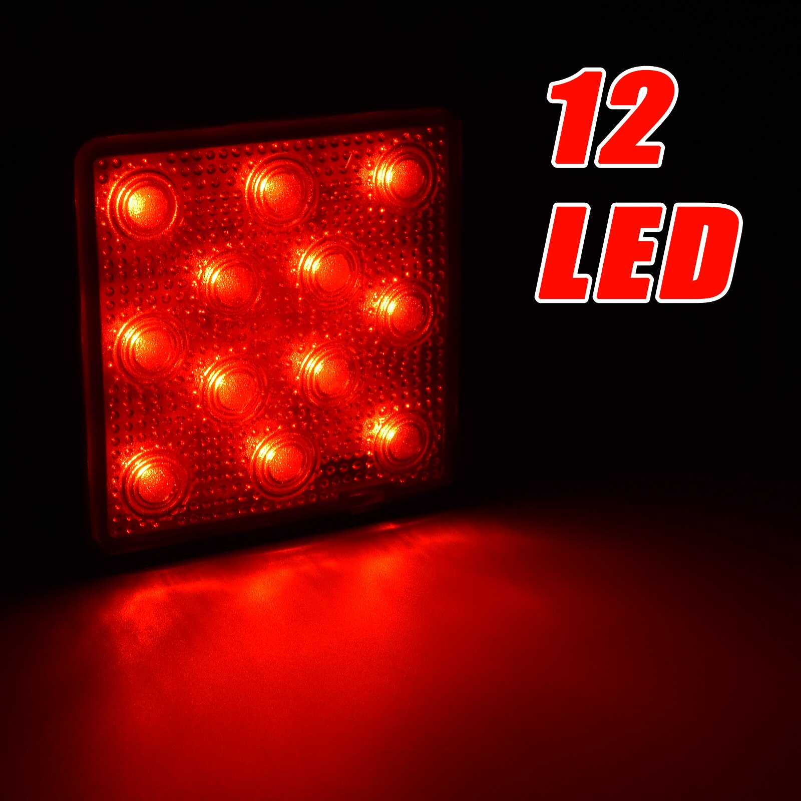 2'' Trailer Truck Hitch Towing Receiver Cover Smoked Lens 12V LED Car Brake Light Tow Stop Tail Light Trailer Parts