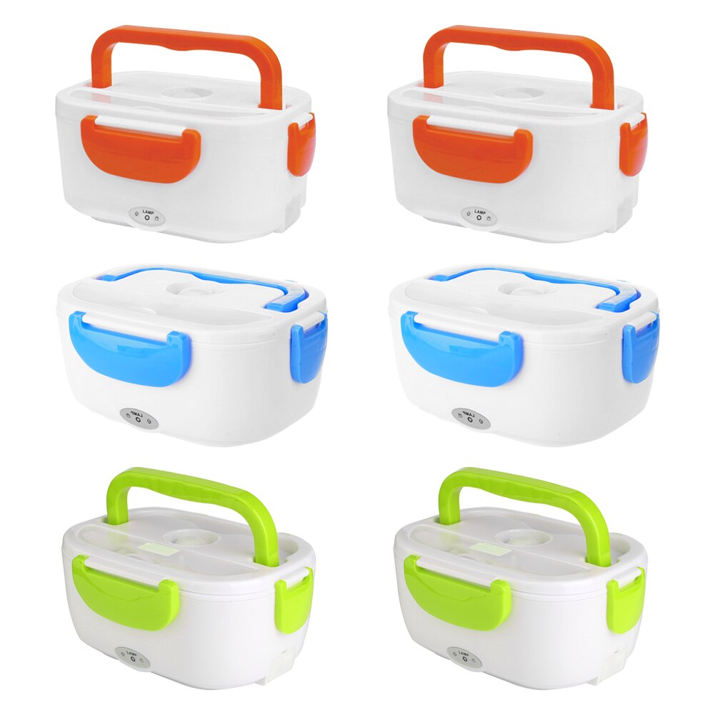 2 in 1 auto & thuis elektrisch verwarmde lunchbox draagbaar 12v 110v 220v bento boxen voedselverwarmer rijstcontainer amerikaanse stekker/eu-stekker