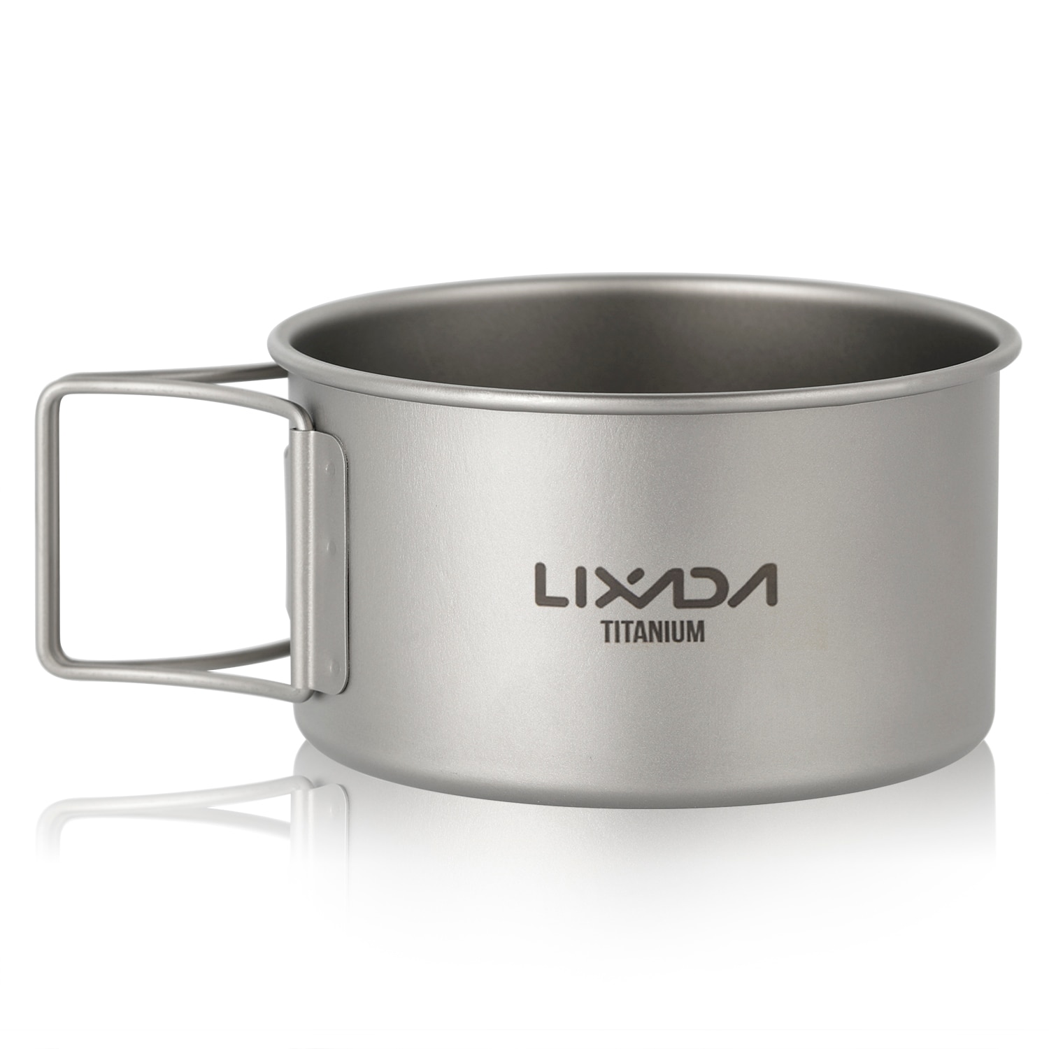 Lixada Titanium Bowl with Folding Handles Titanium Cup Dinner Food Container for Outdoor Camping Hiking Backpacking