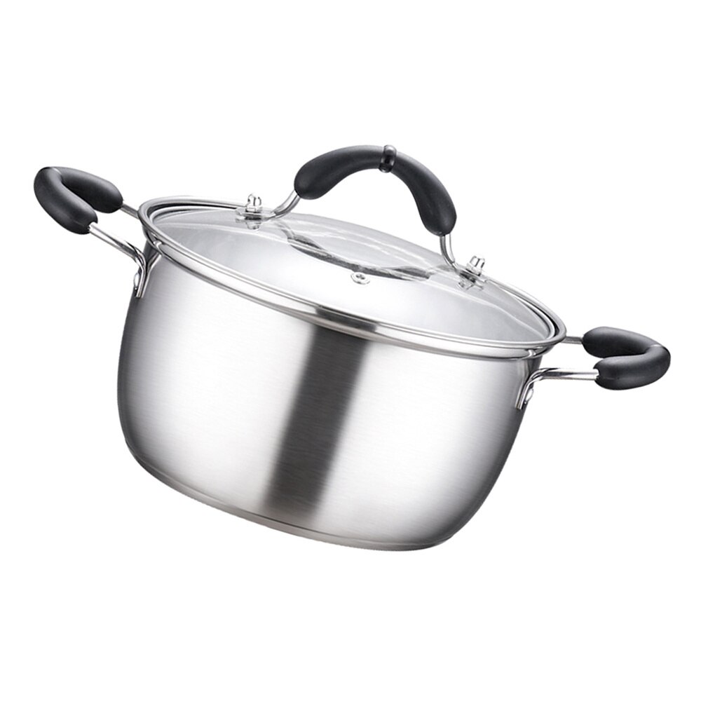 20cm Stainless Steel Stockpot Multi-layer Double Bottom Soup Pot Multi-Function Steamed Pot Cookware Pot Cooking (Silver,