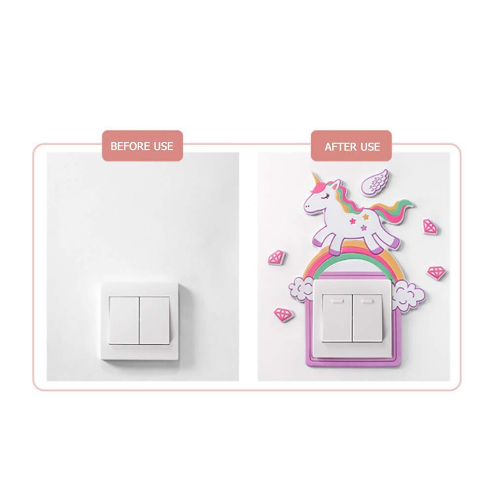 Leuke Eenhoorn Licht Schakelaar Stickers Cover,Interrupteurs Autocollant Commutateur