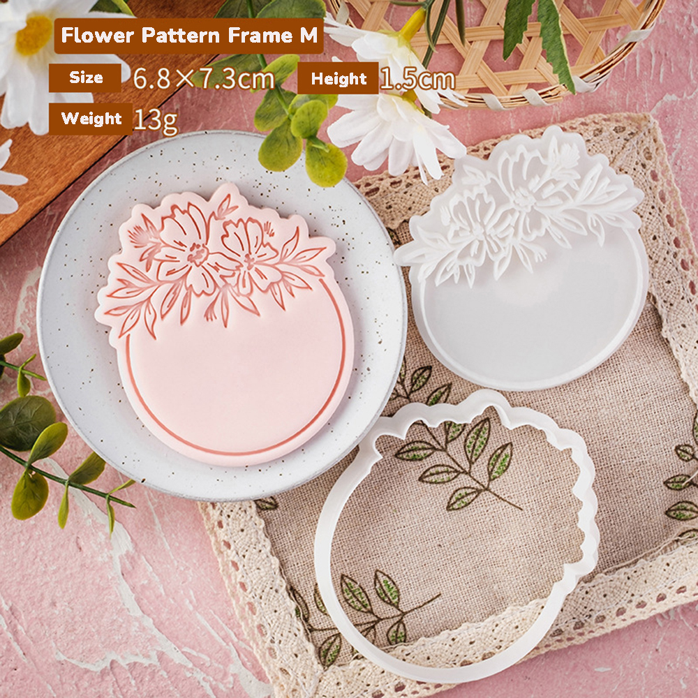 Pattern Blessing Cookie Mold Wedding Birthday Cake Cutting Mold DIY Baking Tool: Dark Khaki