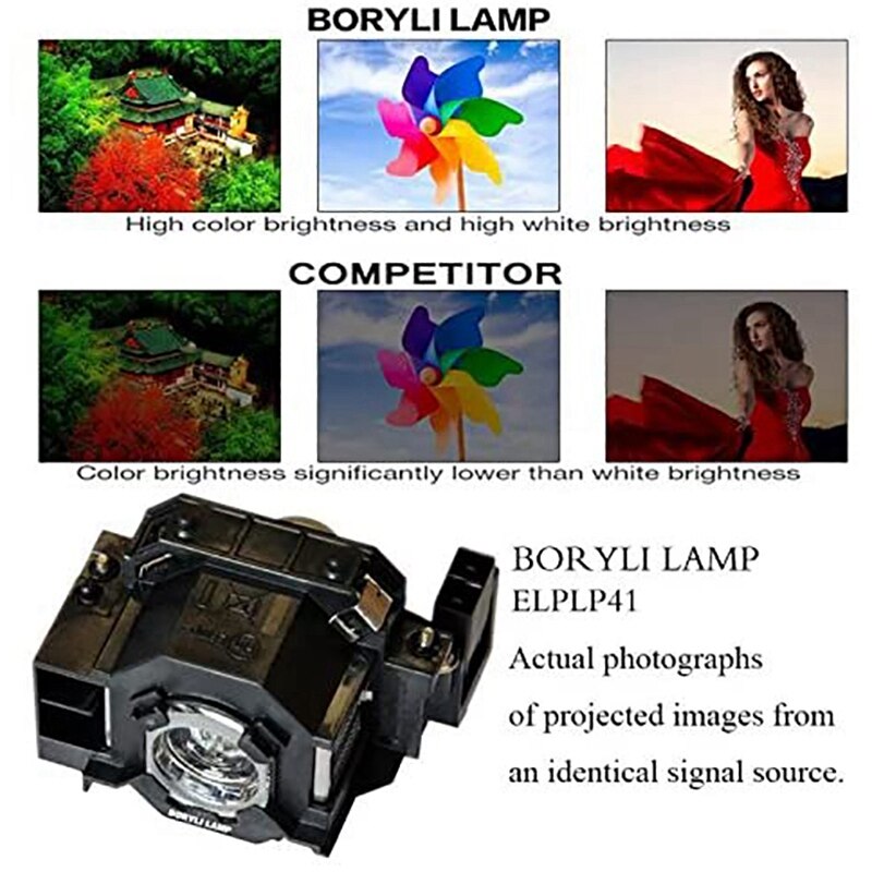 Replacement For ELPLP41 Projector Lamp With Housing For EPSON EMP-X5 EMP-X52 EB-X6 V13H010L41