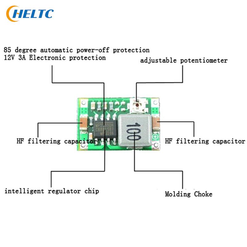 1PCS 3A MINI DC-DC STEP DOWN CONVERTER VOLT REGULATOR 5V-23V TO 3.3V 6V 9V 12V
