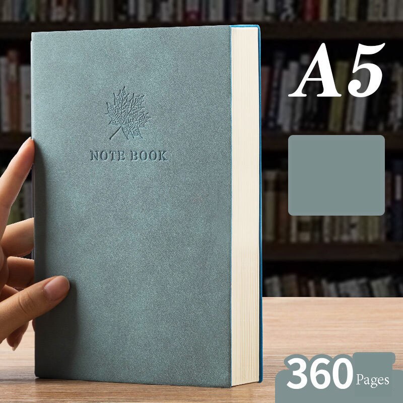 A5/B5 Notebook Horizontal Line and Extra Thick Notepad Business Diary Record Book Soft PU Leather Notebook: A5-green