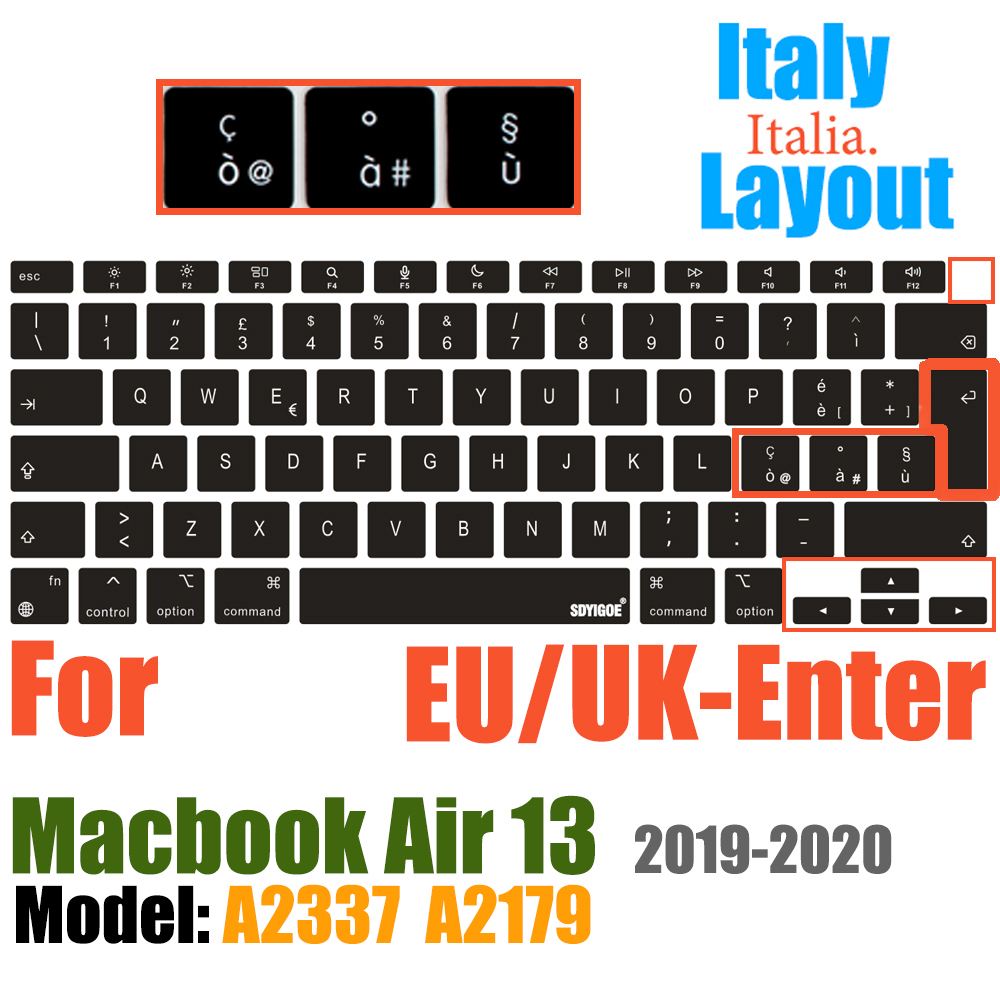 Keyboard Cover For MacBook Air 13 inch Release A2337 M1 A2179 with Touch ID Waterproof Protective Silicone Skin: Red
