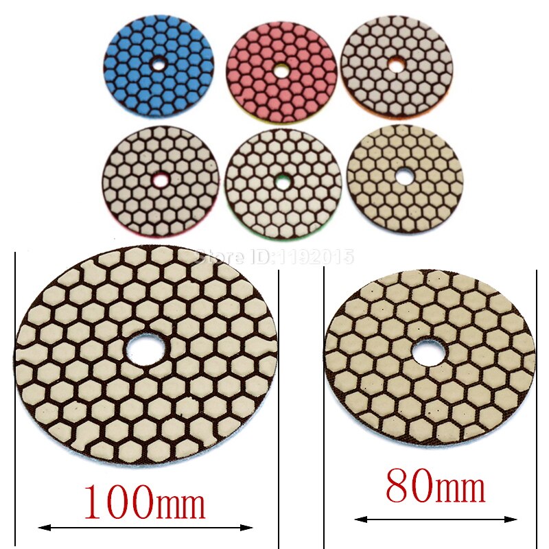 Ztdplsd 1pc 80mm 100mm torrslipskiva polering putsskivor diamant våt flexibel dyna marmor sten keramiska plattor finish glas