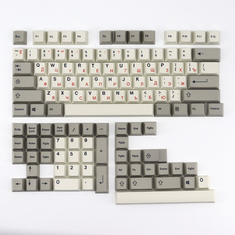 123 keys Russian root Russian font Cherry profile Dye Sub Keycap PBT for gh60 xd60 xd84 cospad tada68 87 104 Mechanical Keyboard