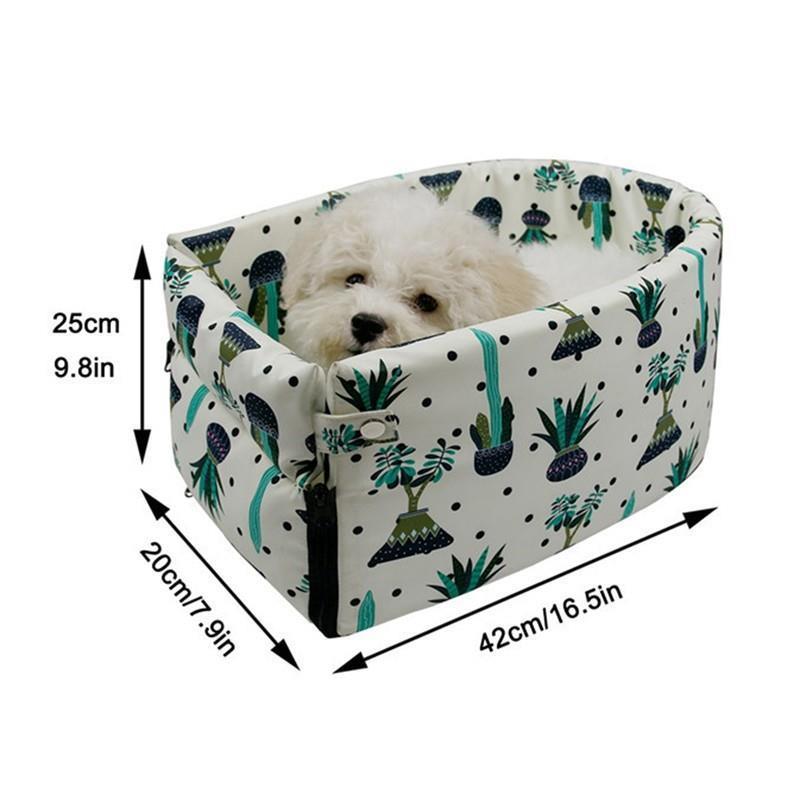 Draagbare Hond Huisdier Autostoel Centrale Controle Antislip Hond Carriers Veiligheid Auto Armsteun Box Kennel Hond Bed Voor Kleine Hond kat Reizen: printing