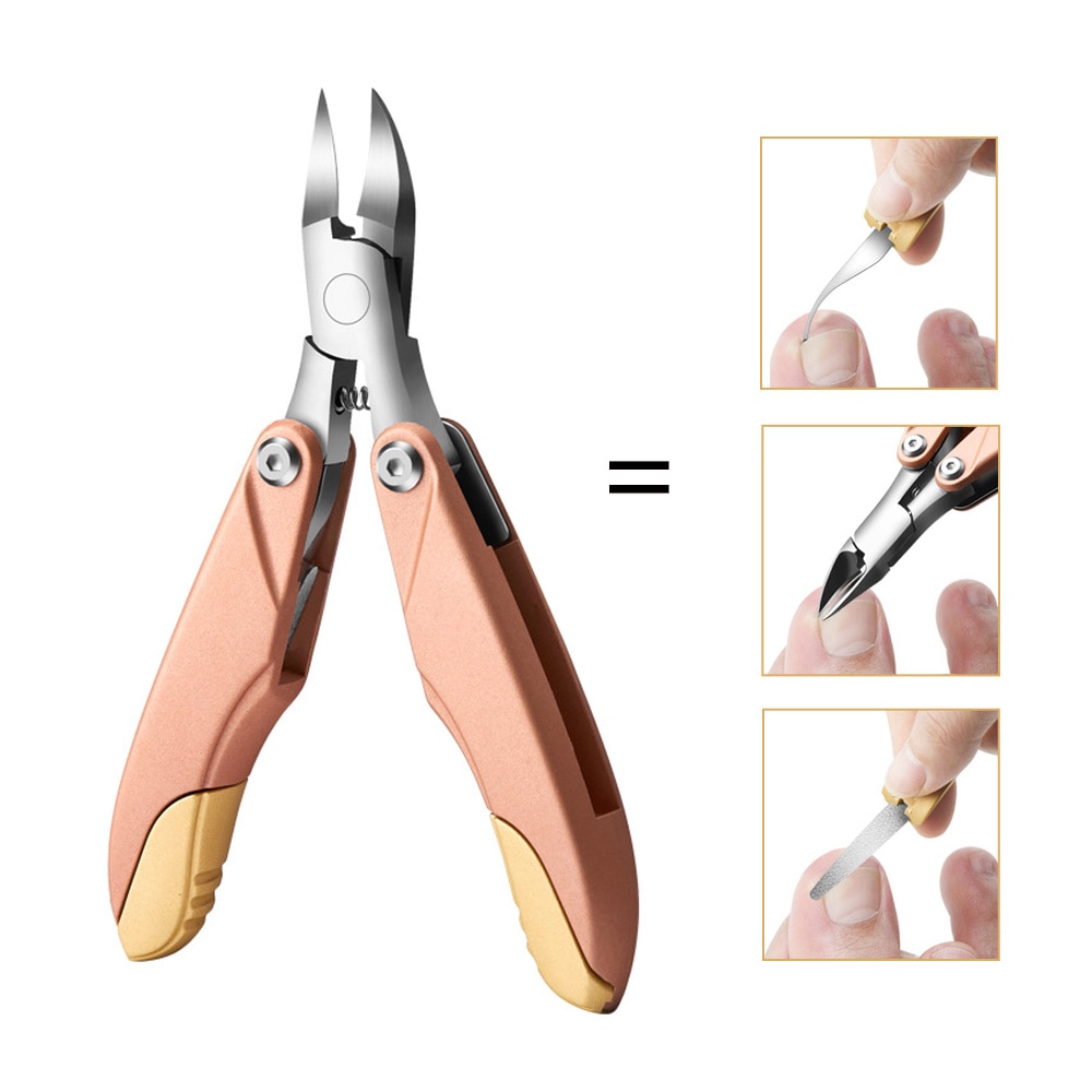 Foldbar neglesaks hårdtå negleklipperfjerner neglefil 3 in 1 manicureværktøj indgroet negletrimmer