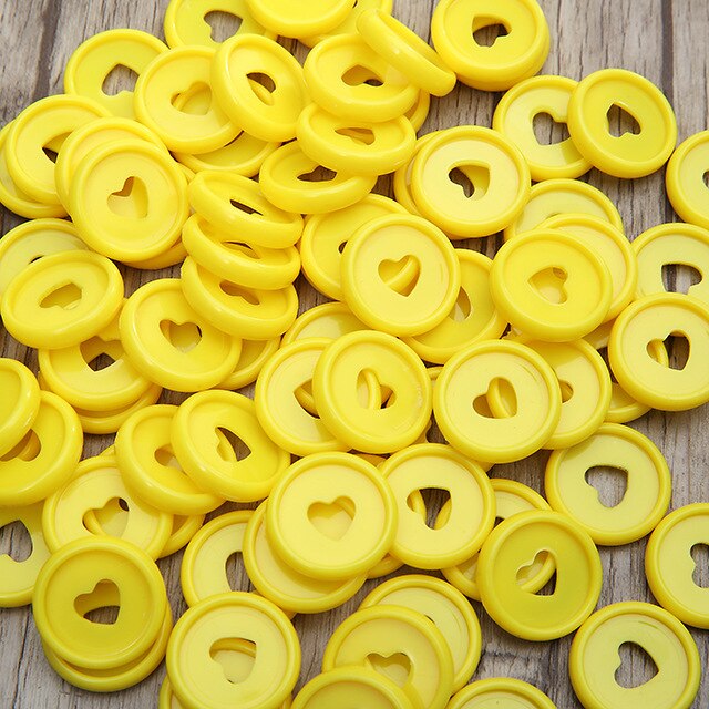 Anneau de liaison en plastique 35MM, trou en forme de champignon, disque à 360 degrés pour bricolage, fournitures scolaires et de bureau: 24Pcs-yellow