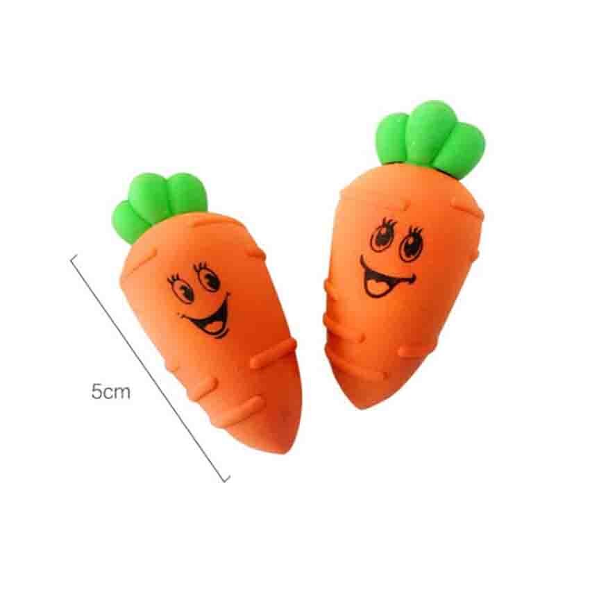2pcs/set Cartoon Carrot Eraser Detachable Rubber Erasers For Kids Pencil Eraser Student Writing Drawing Stationery