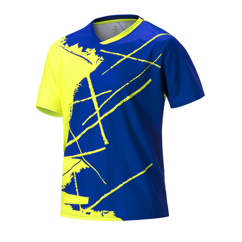 mens table tennis clothes badminton shirt table tennis shirt sport badminton clothes sport training badminton t shirts Plus size: blue yellow / XXXL