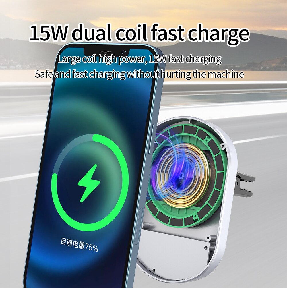 Magnetic wireless car charger t 15w for iphone 11 12 pro mini fast charging for huawei xiaomi oneplus samsung car fast charger