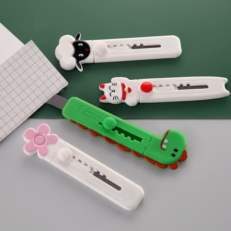animal Art Mini Utility Knife Express Box Knife Paper Cutter Craft Wrapping Refillable Blade Stationery school supplies Kawaii