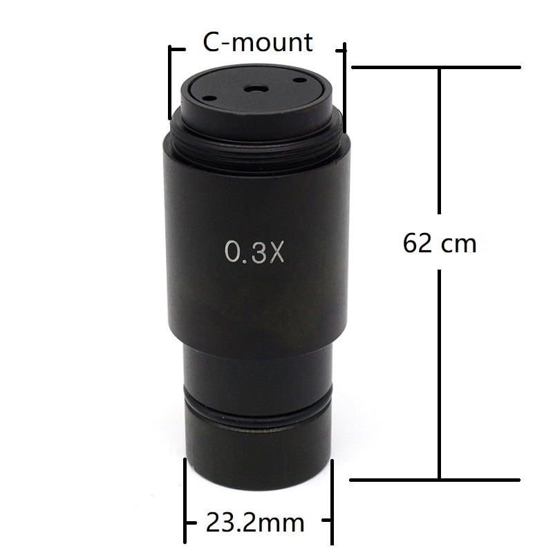 Objectif adaptateur c-mount 0.3X pour CCD CMOS caméra industrielle, oculaire numérique connecté avec objectif relais de réduction de Microscope