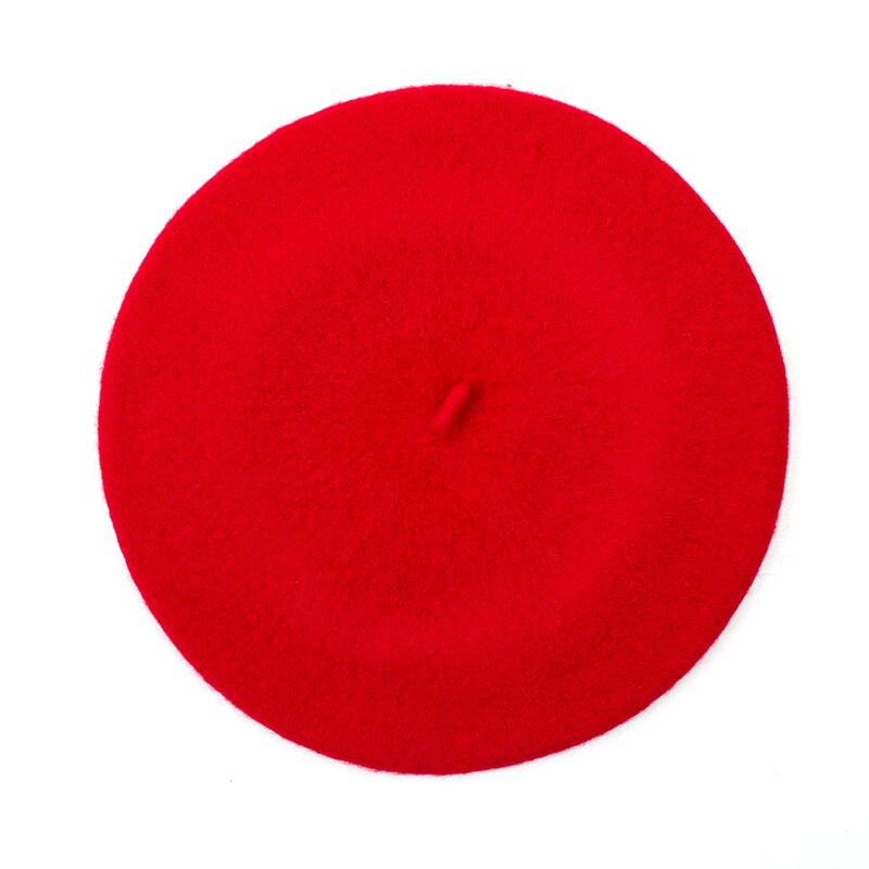 Baskerhatt för dam basker i solid varm ull för kvinnor godisfärg kashmir enfärgad fransk konstnär baskerhattar för flickor  gs102d