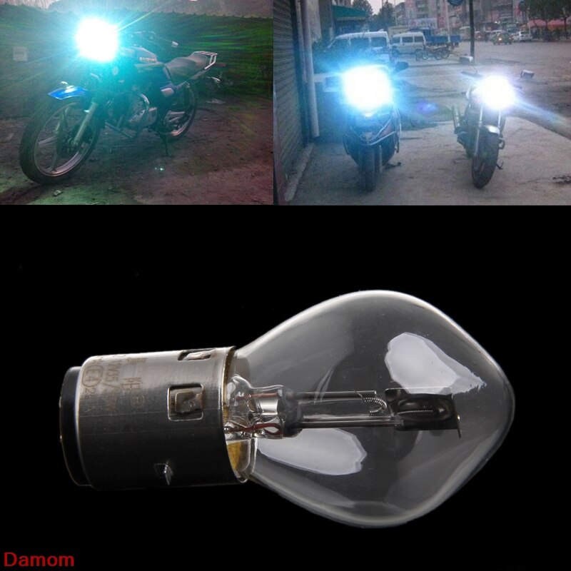 ATV Moped Scooter Head Light Bulb Motorcycle 12V 35W 10A B35 BA20D Glass Damom