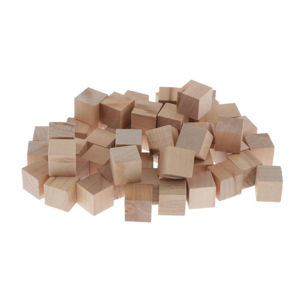 2Cm Houten Kubussen 50Pcs Onvoltooide Vierkante Houten Blokken Voor Kinderen Wiskunde Onderwijs Ambachten & Diy Projecten