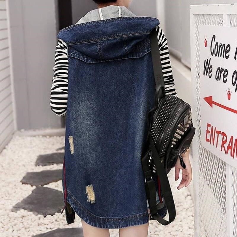 Chaleco vaquero de otoño-Primavera , chaqueta para mujer, ropa sin mangas con lavado de agua para uso exterior, Chaquetas vaqueras Vintage informales para mujer de talla grande 5XL