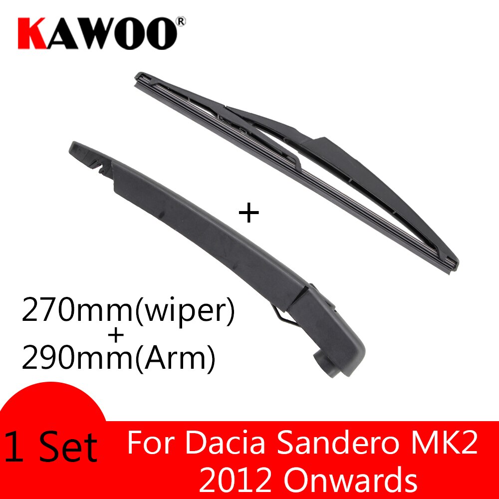 KAWOO Car Rear Wiper Blade Blades Back Window Wipers Arm For Dacia Sandero MK2 Hatchback -) 290mm Car Accessories Styling: 1 Set